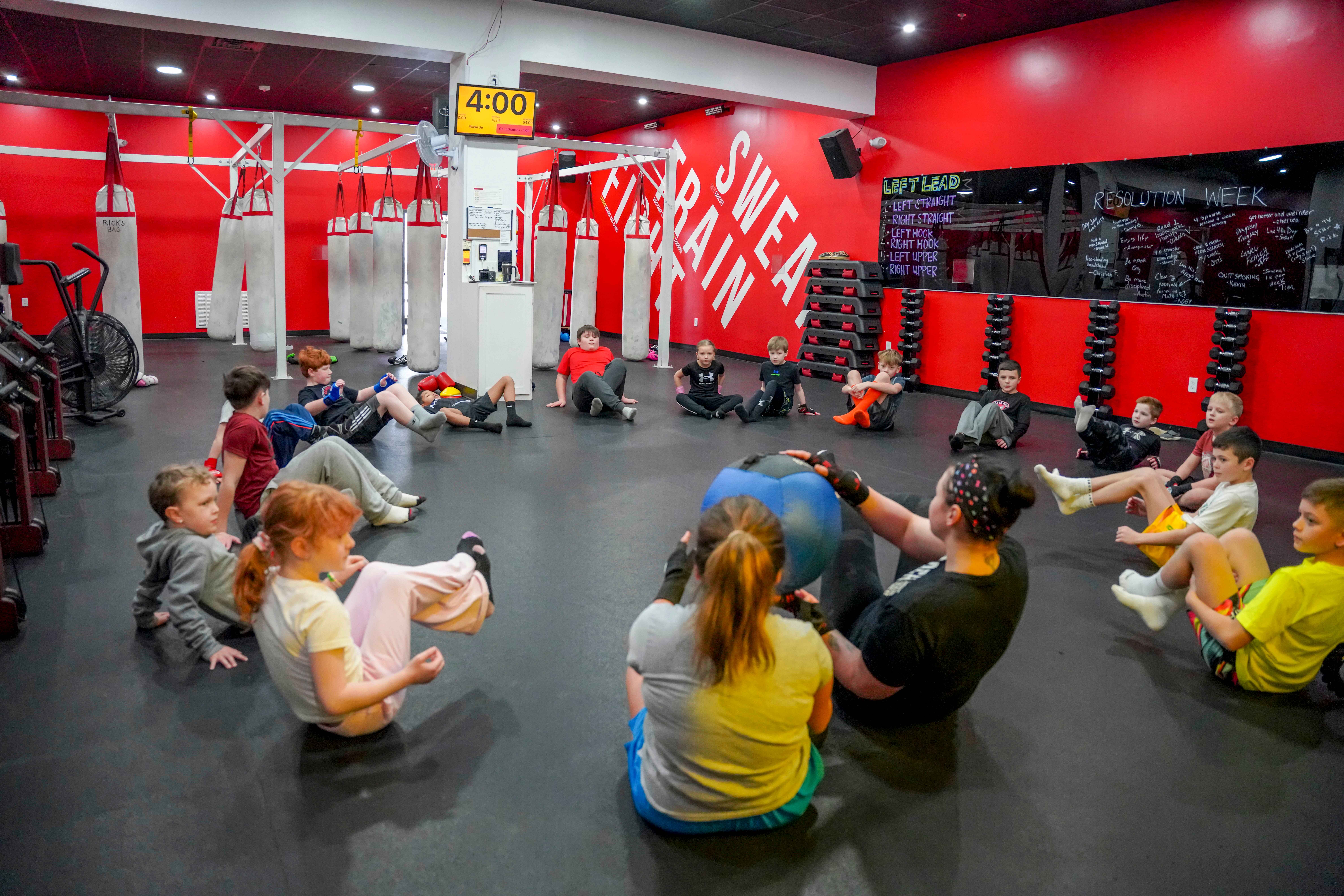 Youth boxing class at Punch Pittsburgh