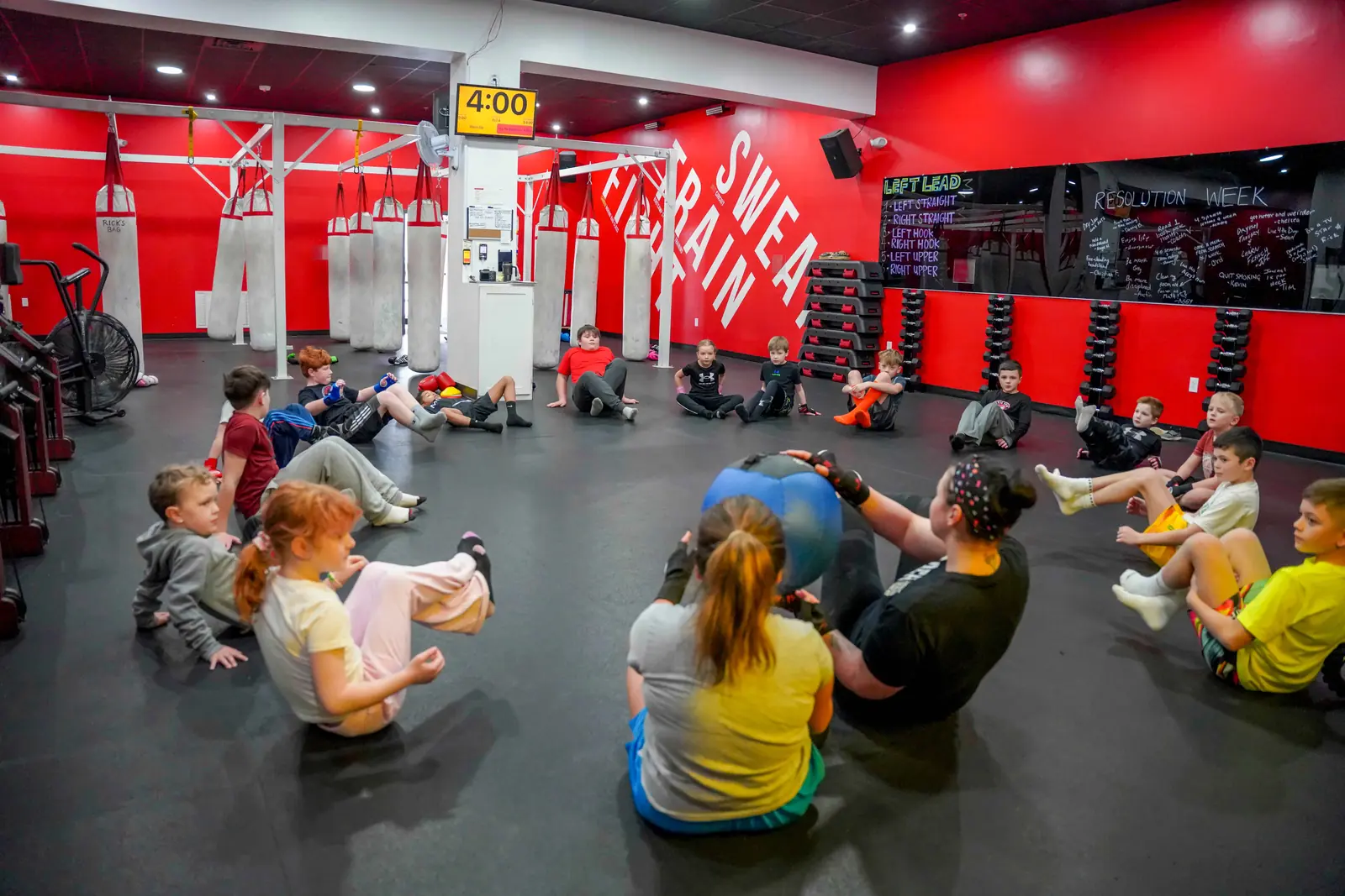 Youth boxing class at Punch Pittsburgh